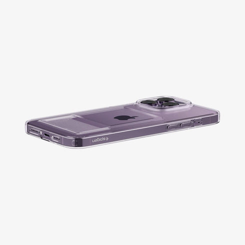ACS04832 - iPhone 14 Pro Max Case Crystal Slot in crystal clear showing the back with card in slot
